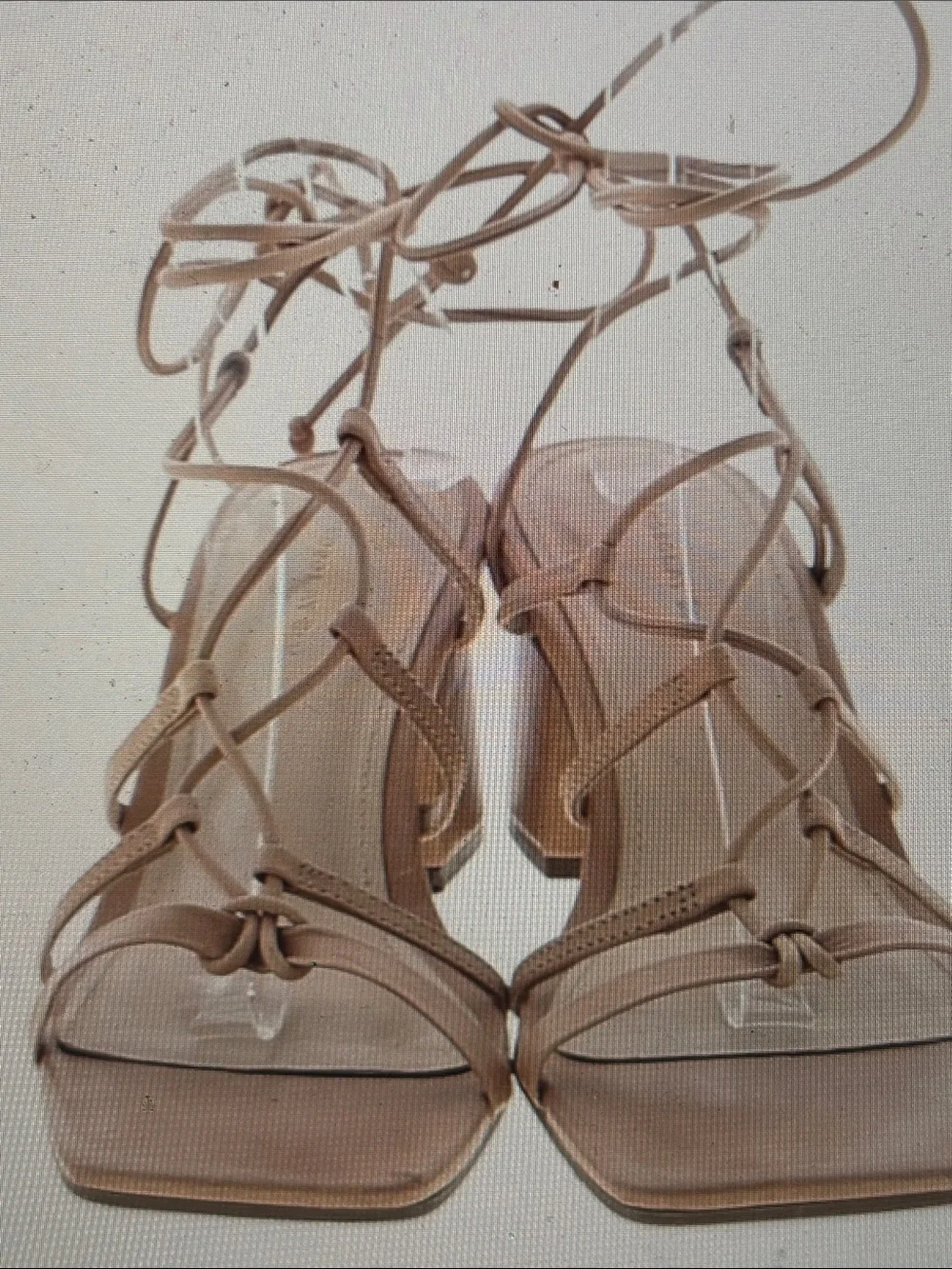Chocolat Blu Nude Lace-Up Strappy Heel Sandals 37